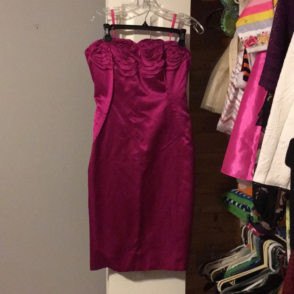 Vivienne Tam Magenta silk bustier dress size 6